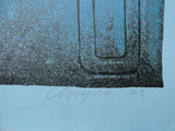 Lublin Graphics Artwork named Chryssa Untitled Letters Blue , By Artist Chryssa