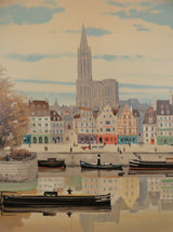 Lublin Graphics Artwork named La Cathedrale de Strasbourg , By Artist Delacroix Michel