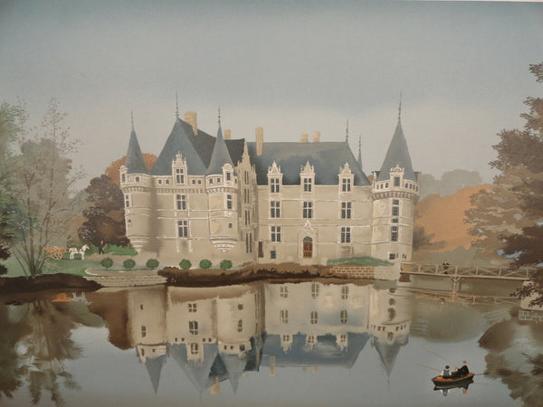 Lublin Graphics Artwork named Azay le Rideau , By Artist Delacroix Michel