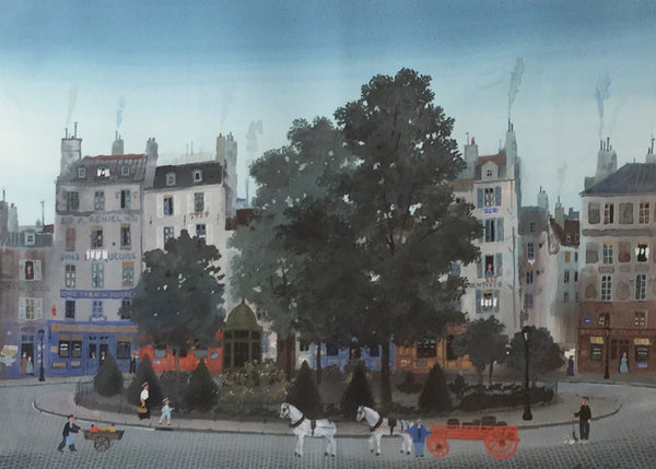 Delacroix Le Square (Gouache on paper framed)